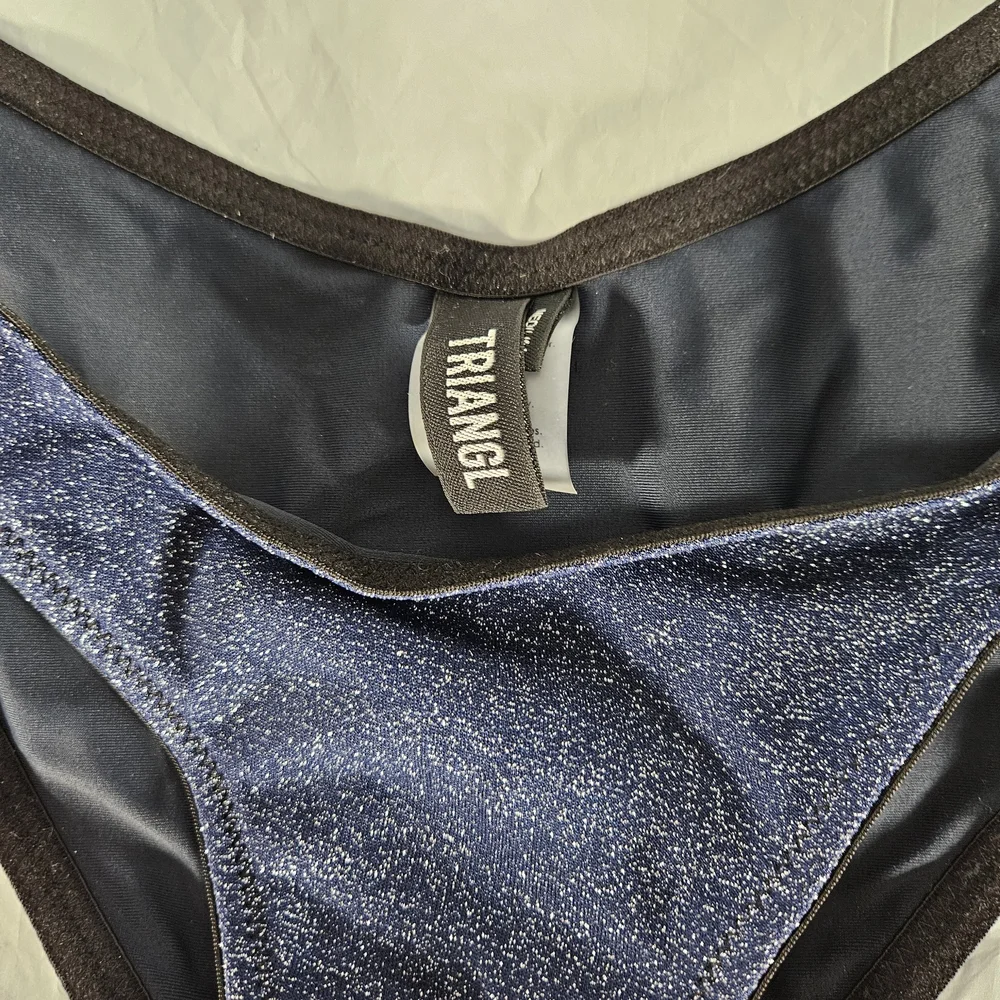 Triangl Swimwear Blue Sparkly Bikini Classic High-Leg